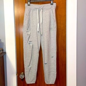 Aerie ripped grey draw string sweats. Size XS